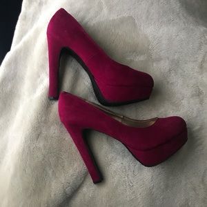 Burgundy colored heels